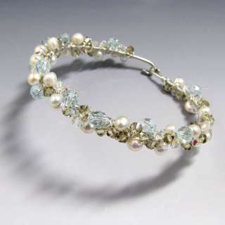 Tutorial Kit DIY Handcrafted Bracelet Crystal & Pearl Sterling Silver 