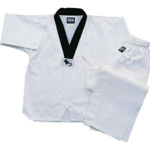  PROFESSIONAL RIBBED BLACK COLLAR TKD V neck Uniform 