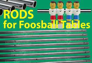 Set of 8 Hollow 5/8 inch Foosball Rods for Table Soccer  