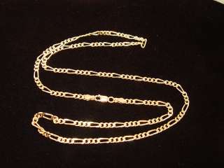 14K Solid Yellow Gold 20 Figaro Link Chain 9.33 Grams  