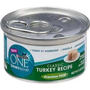  Purina ONE Smart Blend Classic Turkey Premium Pate Canned Cat Food 