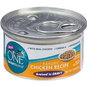 Purina ONE Smart Blend Savory Chicken Braised in Gravy Canned Cat Food 