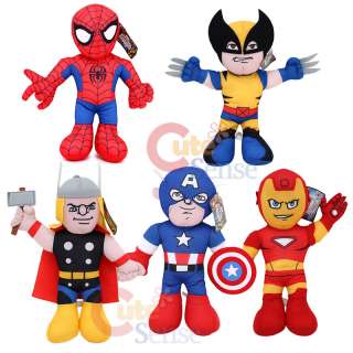   Plush Doll Set Spiderman Iron Man Thor Wolverine Caprain America 1