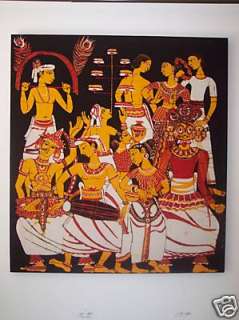Hand Crafted Sri Lanka Lankan Batik Tapestry 36x32 exoticasrilanka