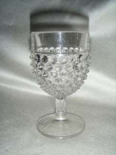   Crystal Clear EAPG Pressed Glass Hobnail Cordial Glass   Stemware