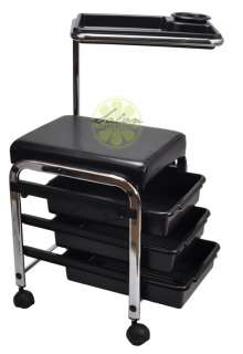   Pedicure Manicure Nail Salon SPA Cart Trolley Stool CHAIR w/ Shelves