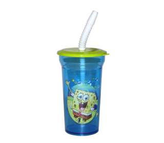 SpongeBob SquarePants 14oz Sports Tumbler Cup Straw NEW  