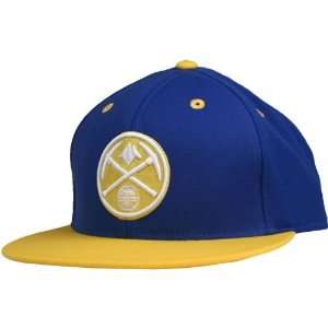  Denver Nuggets Retro 2 Toned Fitted Hat (Blue/Gold 