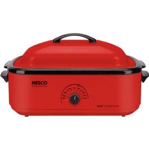   Porcelain Roaster Oven with Red Finish by Nesco
