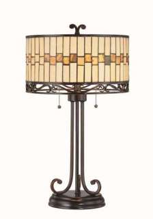 Lite Source Table Lamp   Dark Bronze/Tiffany Shade  