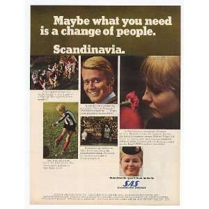 1968 SAS Scandinavian Airlines People Print Ad (10077 