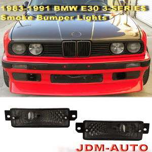 BMW 83 91 E30 3 series Smoke Bumper Lights Markers 4drs  