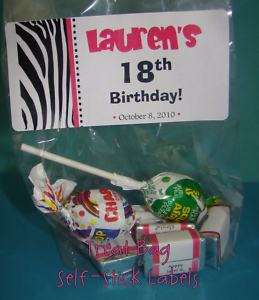 Fun ZEBRA Theme Birthday Party Favor TREAT BAG Stickers  