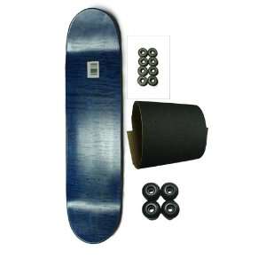  BLUE STAINED Skateboard DECK bearing grip tape wheels set 