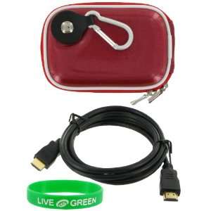 Candy Red) Case and Mini HDMI to HDMI Cable 1 Meter (3 Feet) for Nikon 