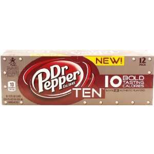Dr. Pepper TEN soda pop, 12 pack fridge pack, 12 ounce cans  