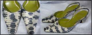 VERA WANG Designer Shoes Snakeskin Slingback Heels Womens 7 made in 