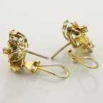 Magnificent Vintage 14K Yellow Gold Diamond Earrings  