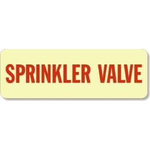  Sprinkler Valve (horizontal) Glow Vinyl Sign, 4 x 12 