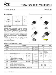 TYN412 TYN412RG Pb Free RoHS SCR 12A 400V ST  