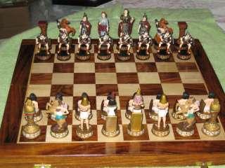 Egyptian vs Romans Warriors Chess Set King 4 Resin New Beautiful 