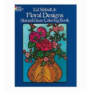 Dover Stained Glass Coloring Book Floral Arts, Crafts 