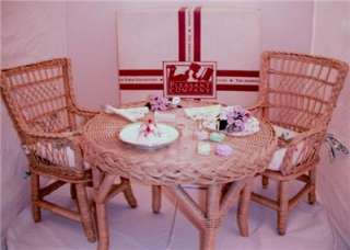   Parkington AG/Pleasant & Co. Wicker Table & Chairs Party Treats MIB