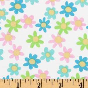  44 Wide Tea Party Flowers White Fabric By The Yard Arts 