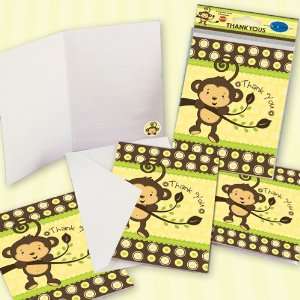  Monkey Thank You Cards (8 count) Toys & Games