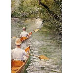   , painting name The Canoes, By Caillebotte Gustave 