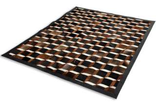 PATCHWORK COWHIDE RUG AREA CARPET COWSKIN LEATHER 159  