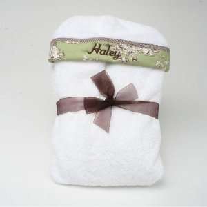  Hooded Towel   Sage Toile