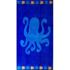   Cotton Jacquard Oversized Beach Towel, Octopus