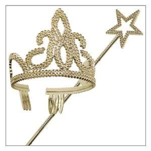  Plastic Gold Tiara and Wand AC18 Toys & Games