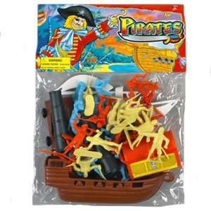  Toy Pirate Ship Playset with 2 inch 1/35th 52mm Pirate Army Men 