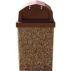   Door Top Lid Outdoor Concrete Garbage Can (Brown)
