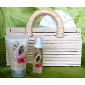  of Beauty Tropical Papaya 4 Piece Bamboo Bath Gift/Travel Set Beauty