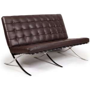  Spanish Pavilion Loveseat 2 Seater, Choco Brown Aniline 