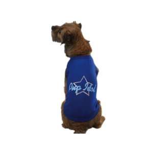   Type Blue & Silver Glitter Star Culture Graphic Dog Tee Shirt X Small