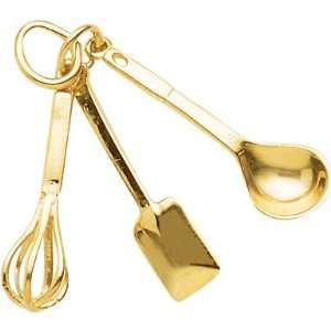   Rembrandt Charms Cooking Utensils Charm, Gold Plated Silver Jewelry