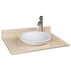 31 Marble Vanity Top for Semi Recessed Sink   Single Faucet Hole on 