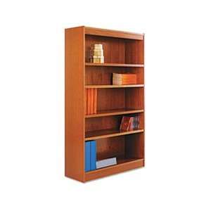  Square Corner Wood Veneer Bookcase, 5 Shelf, 35 3/8 x 11 3 