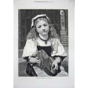  1878 Broken Tamborine Little Girl Music Coninck Art