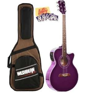  by Washburn OG10CE Concert Sized Acoustic Electric Cutaway Guitar 