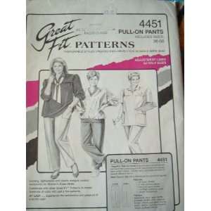  WOMENS PULL ON PANTS SIZES 38 60 GREAT FIT PATTERNS #4451 PLUS SIZE 