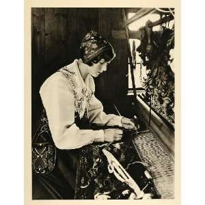  1935 Dalarna Sweden Loom Weaving Weaver Folk Costume 