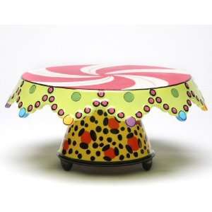  Large Dotted Ceramic Cake Stand or Chip and Dip Set 