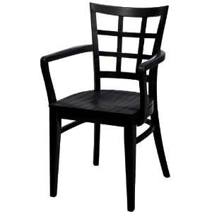 Lattice Arm Chair Wood Black 